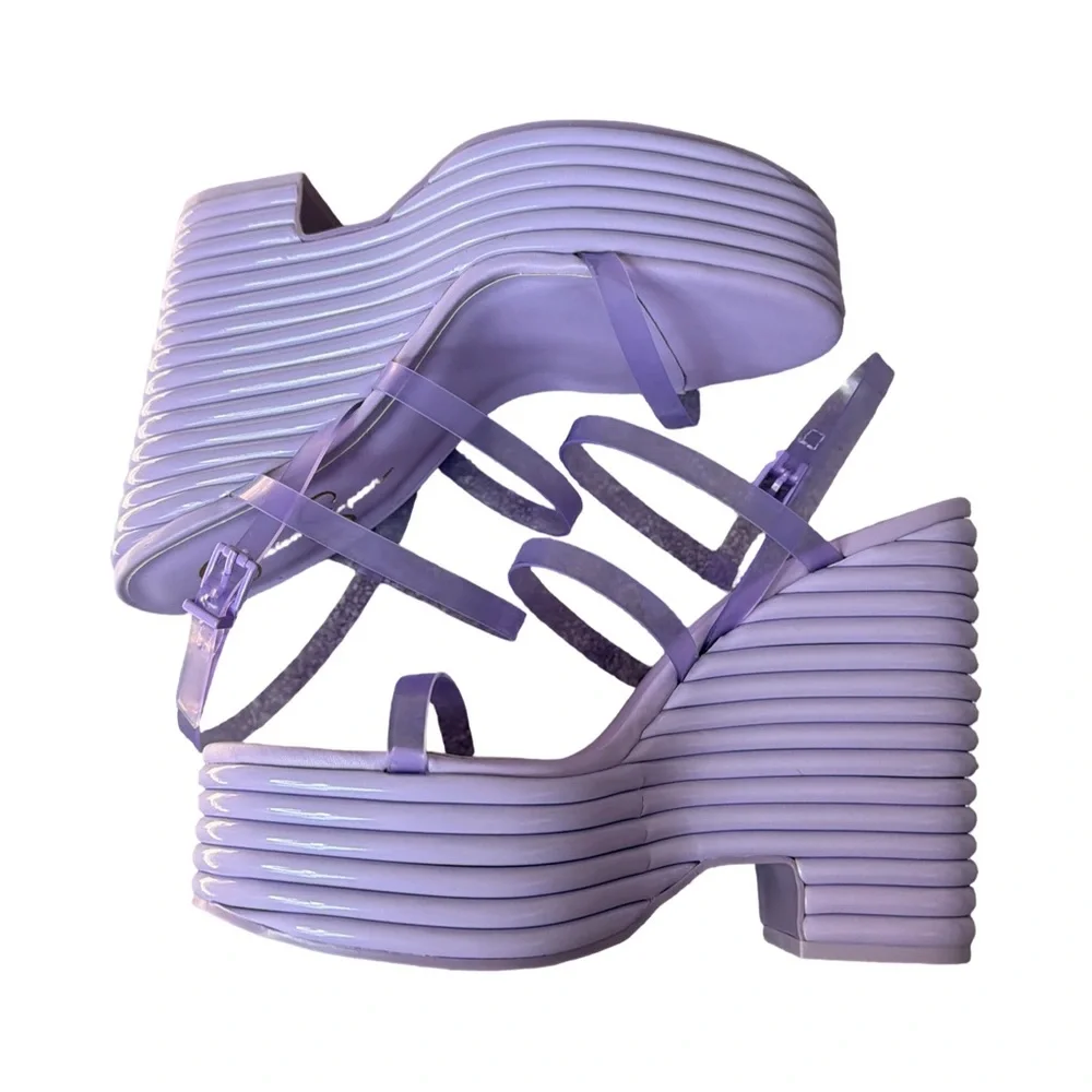 Jessica Simpson Lilac Strappy Platform Wedge Sandals - Picture 5 of 5